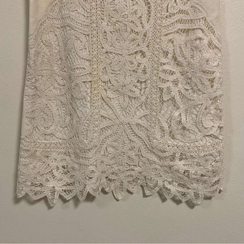 Moulinette Soeurs Anthropologie Lace Garden Shift Dress Ivory Cream Size 2 - Picture 3 of 16